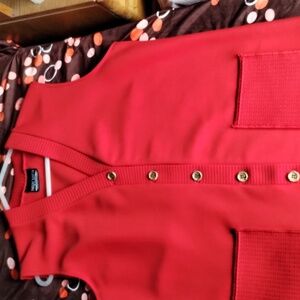 Red button up vest